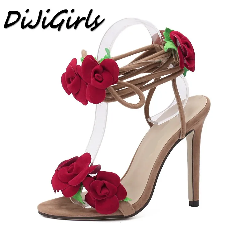 DiJiGirls New women Classics Fashion Cross tied sandals high heels