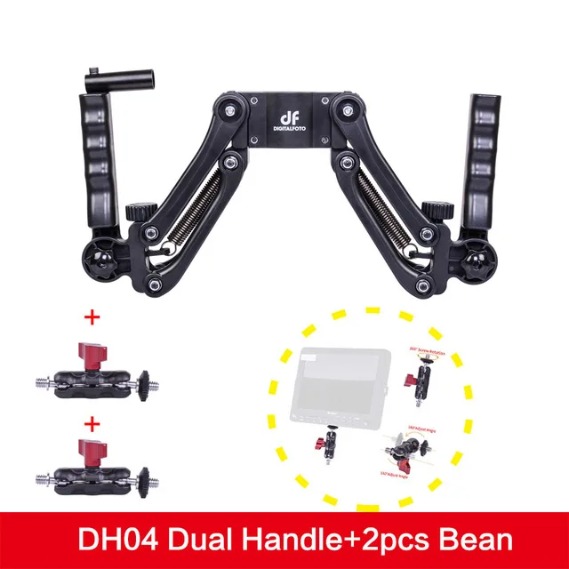 DH04 4,5 кг нагрузка 3 Z ось шарнирная пружина двойная ручка для DJI RONIN SC/S AK2000 AK4000 OSMO Zhiyun гладкая 4 крана 2 крана плюс - Цвет: Серый