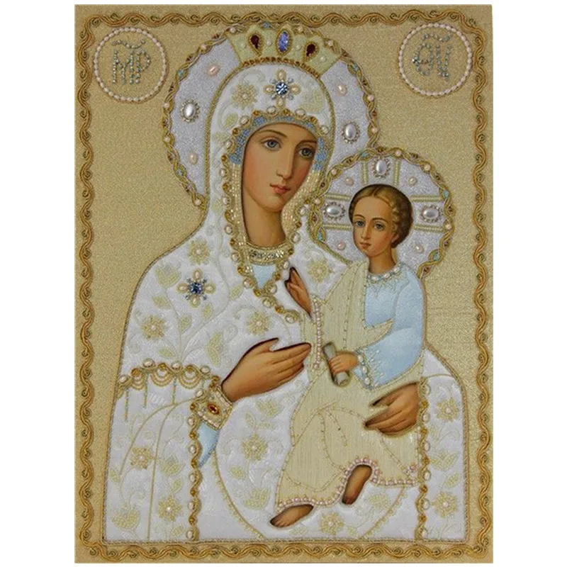 

Religion 5D Diy Diamond Painting Cross Stitch Holy Mother Rhinestones Diamond Rhinestones Diamond Embroidery Drill Gift