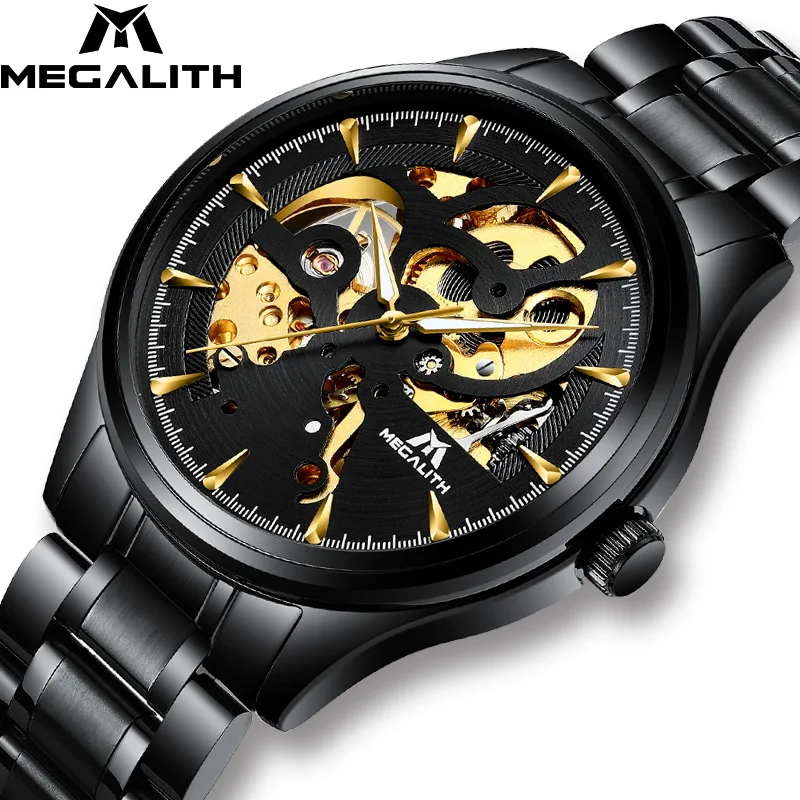 Automatic Mechanical Watches Men MEGALITH Sport Waterproof Automatic Watch Steel Strap Luminous Hands Men Watches Relojes Hombre Automatic Mechanical Watches Men MEGALITH Sport Waterproof Automatic Watch Steel Strap Luminous Hands Men Watches Relojes Hombre