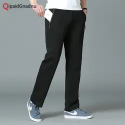 Большие размеры 8Xl тело встроенный мужской бренд осенние брюки Твердые Мешковатые Свободные эластичные брюки тренировочные