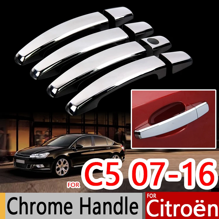 

For Citroen C5 2007-2016 Chrome Handle Covers Trim Set of 4Pcs Wagon Car Accessories Stickers Car Styling 2009 2010 2011 2013