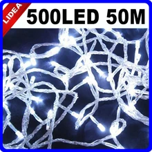 50 М 500 LED 9 Цветов Сад Xmas Навидад Фея Строка украшения Открытый СВЕТОДИОДНЫЕ Гирлянды Рождество Свадьба Новый Год Свет CN C-35