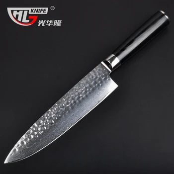 

GHL Razor Sharp Japanese VG10 Hammered Damascus Chef Knife Slicing Knife Paring Cleaver Bread Kitchen Knives Cooking Tools