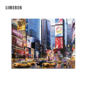 

New York Street Paintings By Hand A Busy Day No Frame Home Decoration Oil Painting Pictures By Numbers Landscape Wall Art Decor