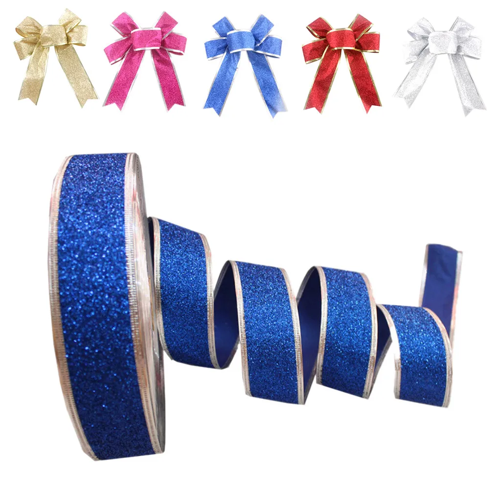 الأميرة بريق عيد الميلاد الشريط للرقص المشجع فيونكات شعر هدية التفاف الشريط 5 اللون