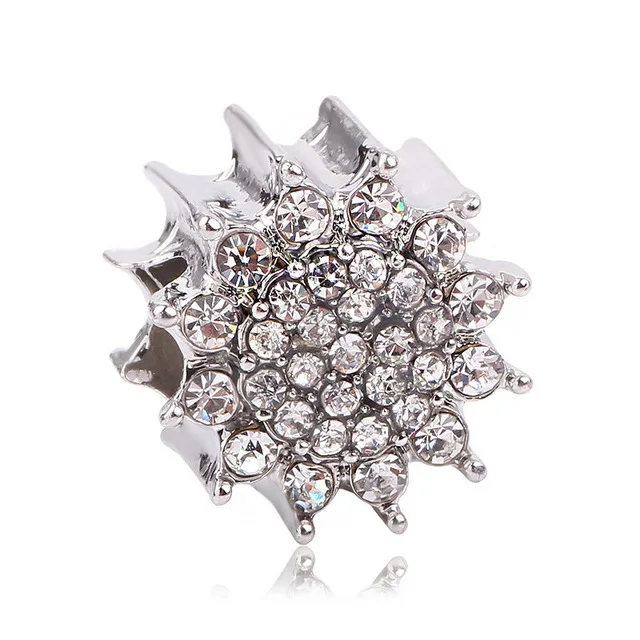 AIFEILI ожерелье DIY подходит для подарка Пандора браслет Европейский Шарм девушка личность цветок бисера Кулон Корона розовый - Цвет: X044