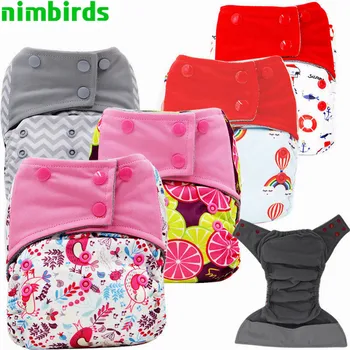 

3 PCS AIO Baby Cloth Diaper Charcoal Microfiber Insert Nappy, Microfleece Inner Baby Use,Wholesale AIO Diapers Reusable Diaper