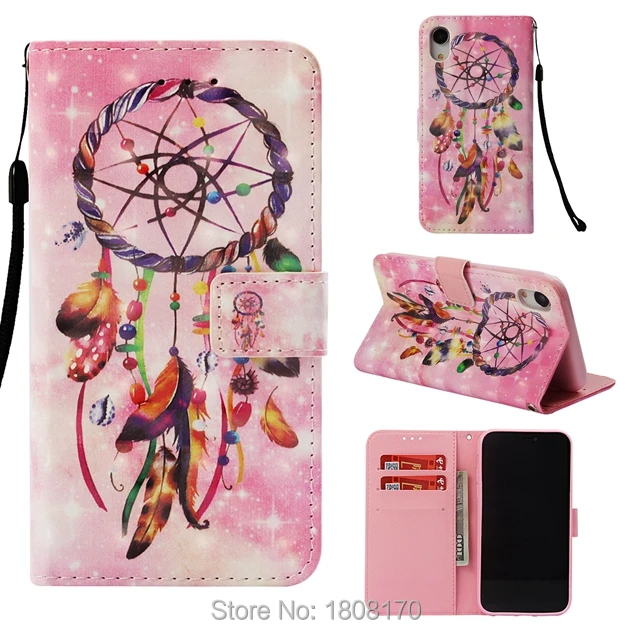 

C-ku 3D Butterfly Mandala Flower Wallet Leather Case For Iphone XR XS Max For Samsung Galaxy NOTE9 NOTE 9 Stand Flip Cover 1pcs