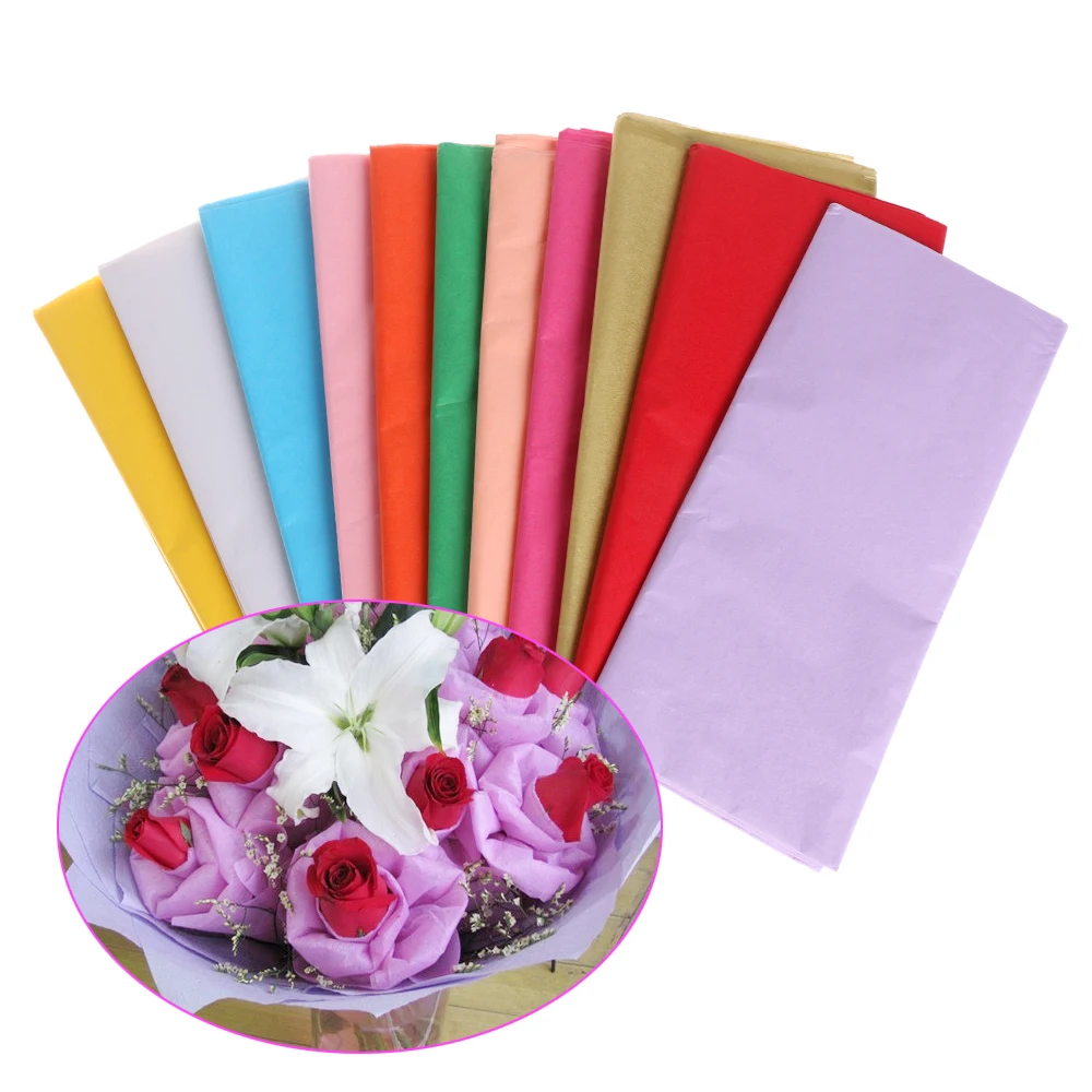 

10pcs/bag 50x66cm Tissue Paper Flower Wrapping Paper Gift Packaging Craft Paper Roll Wedding Party Decor Packing Supplies