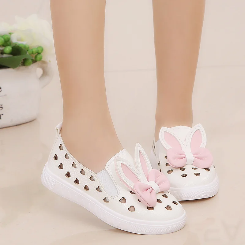 

2018 Spring Summer Fashion Kids Shoes Girls Sandals New Brand Design Sport Shoes Running Bow Breathable Rabbit Shoe for Girl