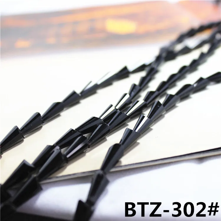 Zhubi китайский кристаллические очаровательные бусины 3x6/4x8 мм башня Стеклярус Стекло Spacer Бусины для самостоятельного изготовления ювелирных изделий женские аксессуары - Цвет: black