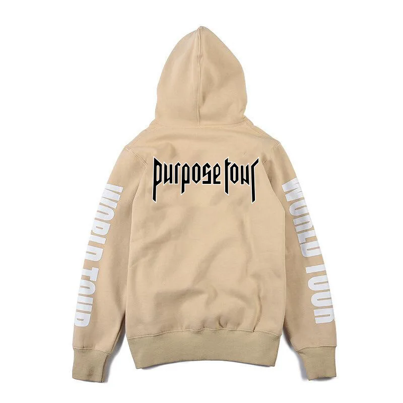 2018 Justin Bieber Purpose Tour Print Hoodie Men Hip hop Streetwear Fleece Cotton Pullover Women Winter brand fashion Sweathirt