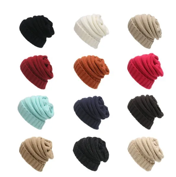mixed Взрослых Gorro мужские Для женщин Чаки стретч-кабель вязать громоздкая шапочка skully Теплая Лыжная Шапка для зима теплая - Цвет: mixed