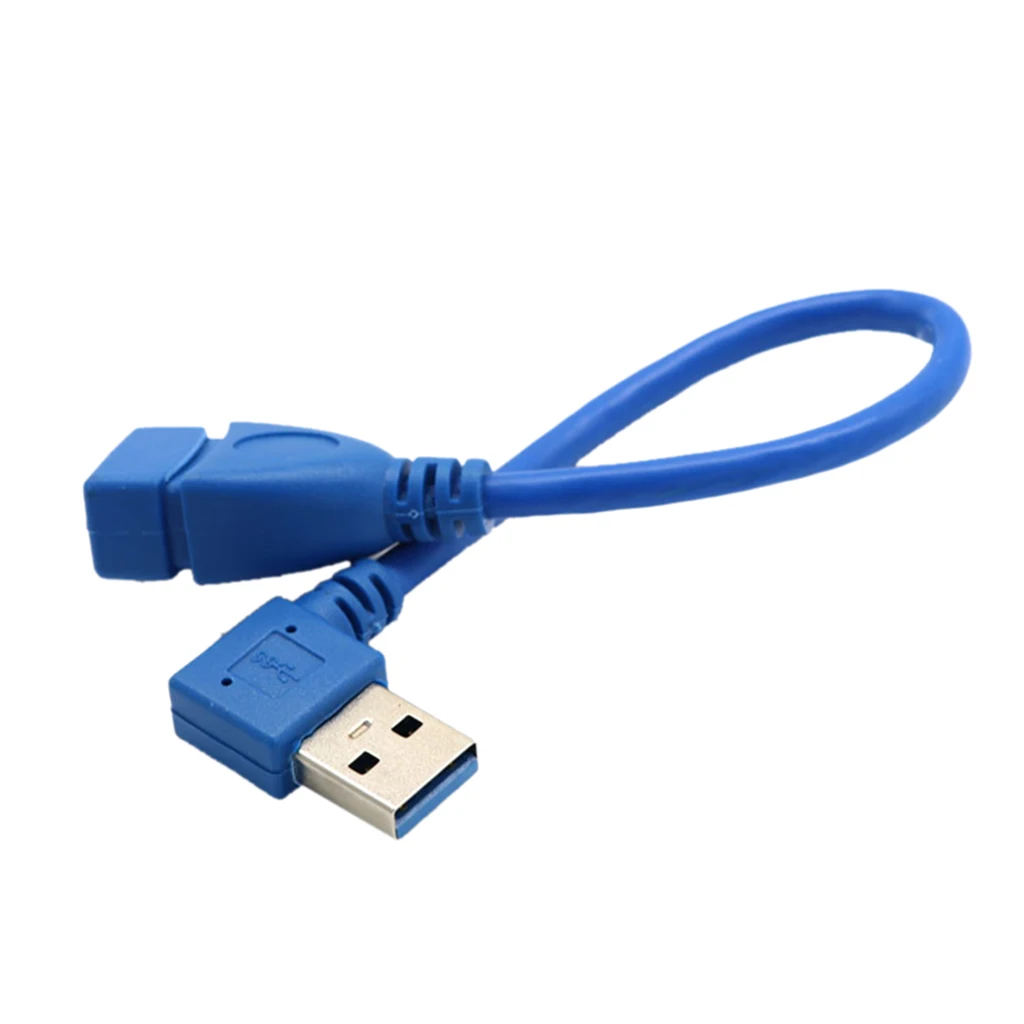 USB 3.0 Type A Left Angle 90Degree Extension Cable Male to Female Adapter