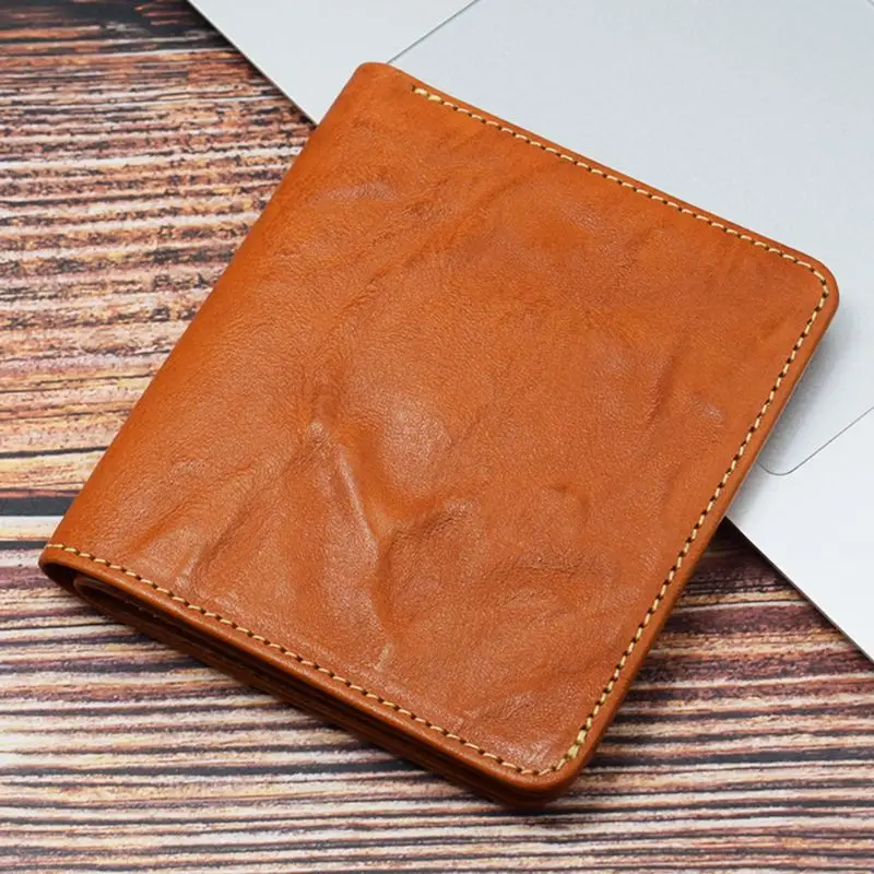 

Men Genuine Leather Vintage Short Wallet Pocket Coin Card Money Holder Clutch Bifold Slim Purse