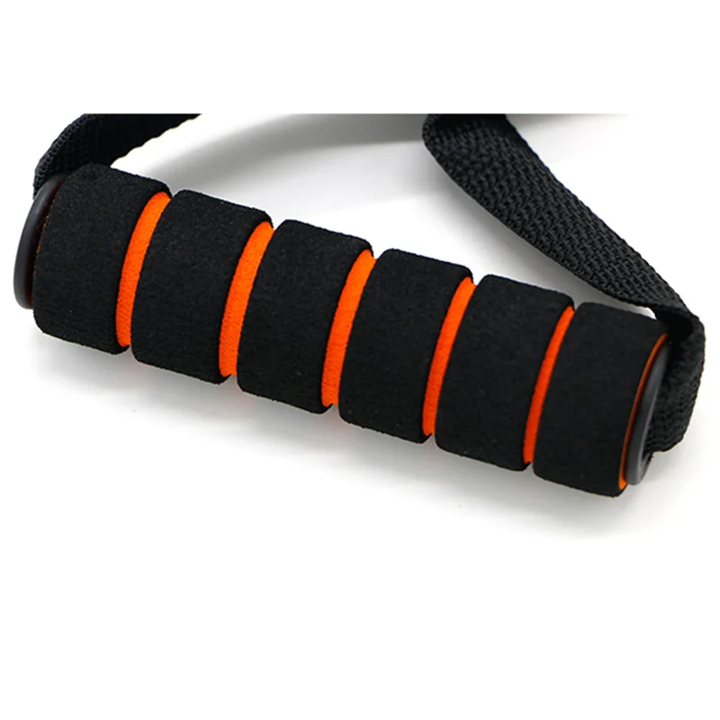 2 Multi-purpose D-ring Spring Pull Rope Cable Bar Elastic String Foam Handle Fitness Training Equipment with stiffness nylon belt