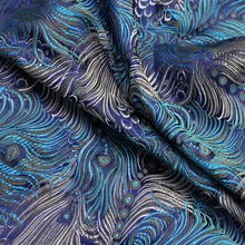 75 см* 100 см, рисунок в виде Павлиньего пера, вискозный материал, Китайская Этническая парча из ткани жаккардового переплетения