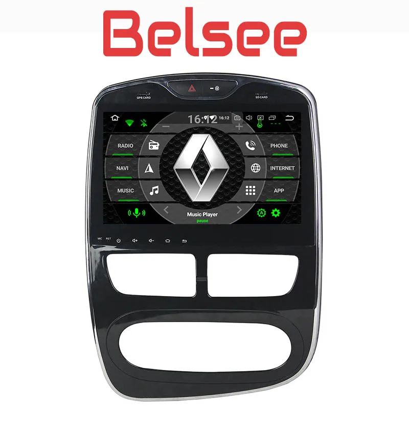 Автомагнитола Belsee для Renault Clio 2013 2016 Android 8 Восьмиядерный процессор 4 Гб сенсорный