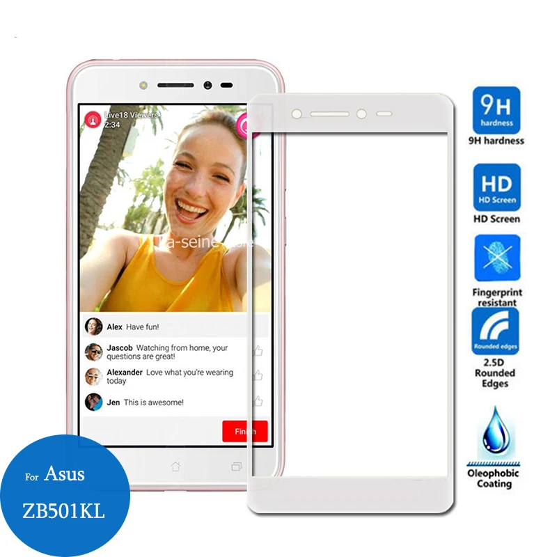 

For Asus Zenfone Live ZB501KL Tempered Glass Full Cover Screen Protector 9H 2.5D Protective Film On ZB501 501KL 501 5.0inch