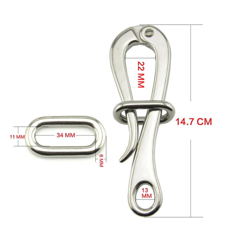 316 нержавеющая сталь Дайвинг Пряжка аксессуар быстросъемный зажим Скоба скольжения звено для парусной лодки яхты пеликан крюк 98/147 мм
