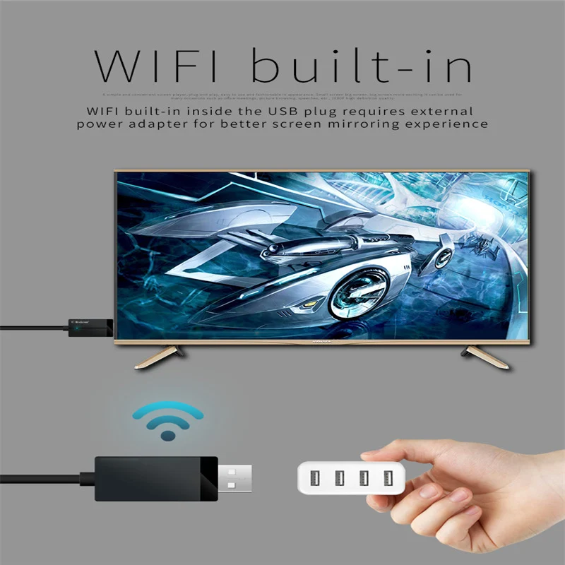 

Wireless Display Adapter V2 Receiver HDMI+USB Port for Microsoft Dropshipping