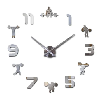 

Fashion new 3D wall clock quartz watch reloj de pared modern design large decorative clocks Europe acrylic mirror stickers