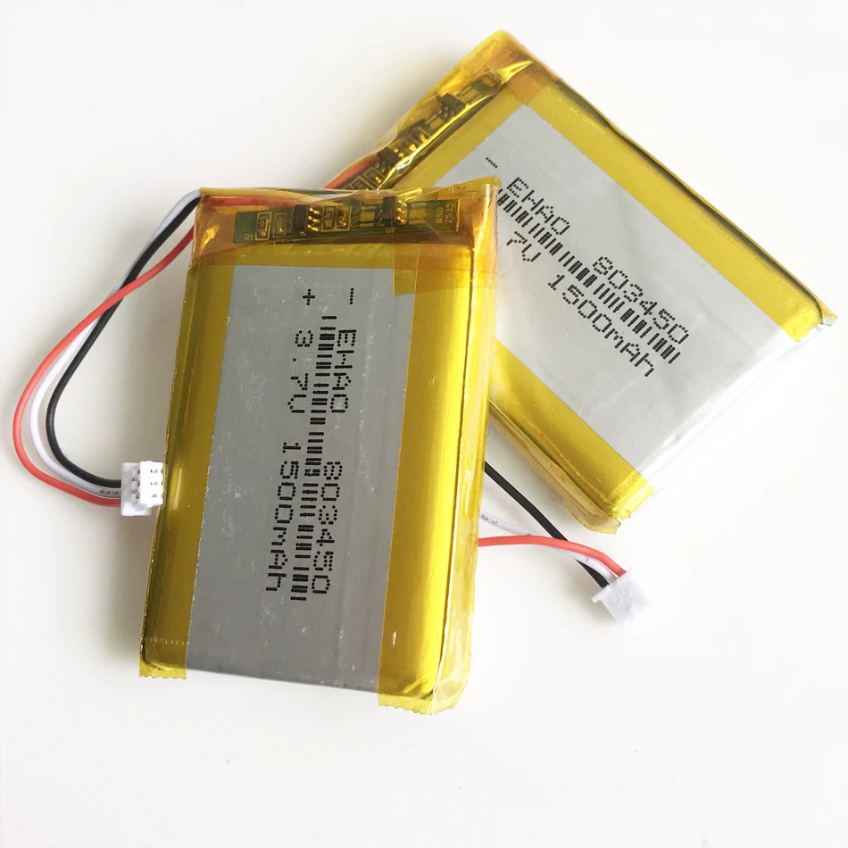 3,7 V 1500mAh литий-полимерная LiPo аккумуляторная батарея с JST 1,25 мм 3pin разъемом для MP3 DVD PAD камеры gps ноутбука 803450