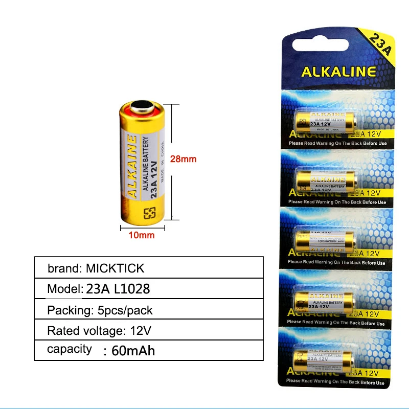 Micktick 10 шт. 2 карты 23A 12 V сигнализации-Удаленный сухой щелочной Батарея 21/23 23GA A23 A-23 GP23A RV08 LRV08 E23A V23GA MN21 Vr22 23AE