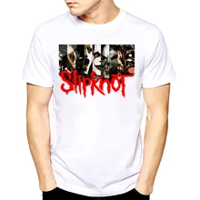Rocksir футболка Летний стиль модная футболка Мужская рок-группа Slipknot принт футболка в стиле хип-хоп короткий рукав летние белые топы