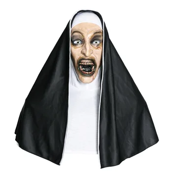 

Cosplay Movie The Conjuring 2 The Nun Latex Mask Turban Mask Headgear Devil Sister Horror Ghost Halloween Mask Headgear