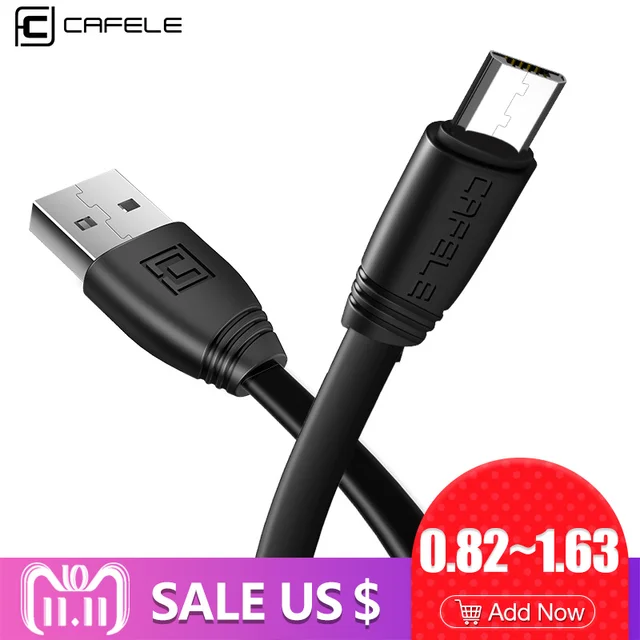 CAFELE плоский Micro USB кабель usb кабель для зарядки samsung huawei Xiaomi Android телефоны прочный синхронизации данных телефонные кабели 2.1A