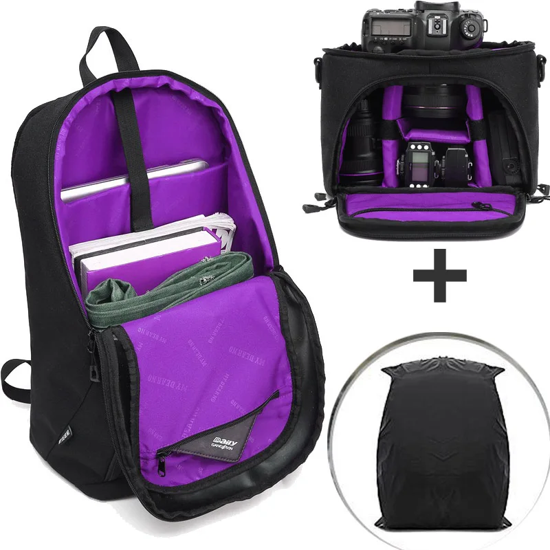

Waterproof Camera Shoulder Bag DSLR Digital Camera Backpack w/ Rain Cover for Nikon D5s D5 D500 D5500 D5600 D800 D4 D4s Df D3X