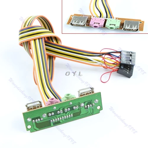 PC компьютер Корпус Передняя Панель USB аудио микрофон наушники кабель