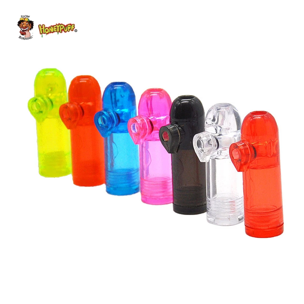 HONEYPUFF Plastic Snorter Sniffer Bullet Snuff Snorter Powder Rocket Dispenser Boxes 55MM
