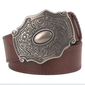 

Fashion women leather belt Retro pattern belts Antique palace style belt Metal Buckle Classical style lady belt casual