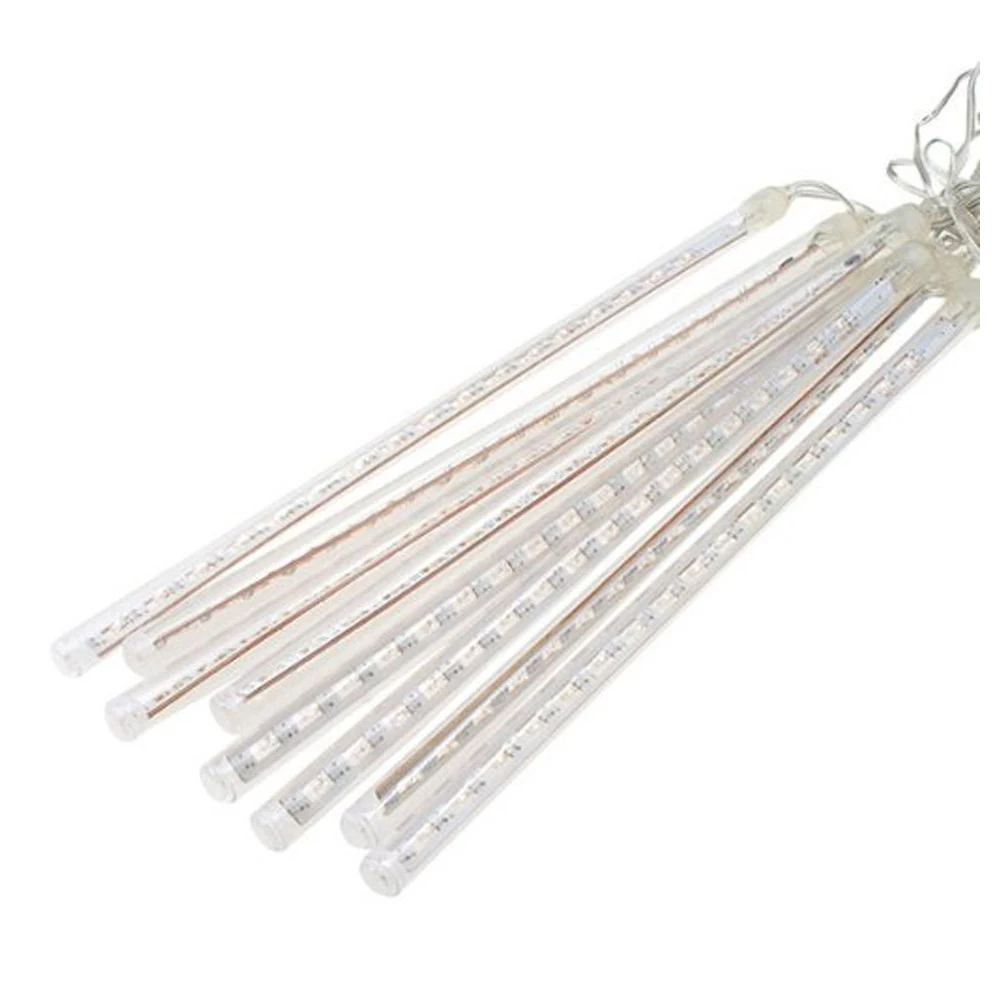 

30cm 8 Tube 144 LEDs White Color Meteor Shower Rain Lights Waterproof String for Wedding Party Christmas Xmas Decoration Tree