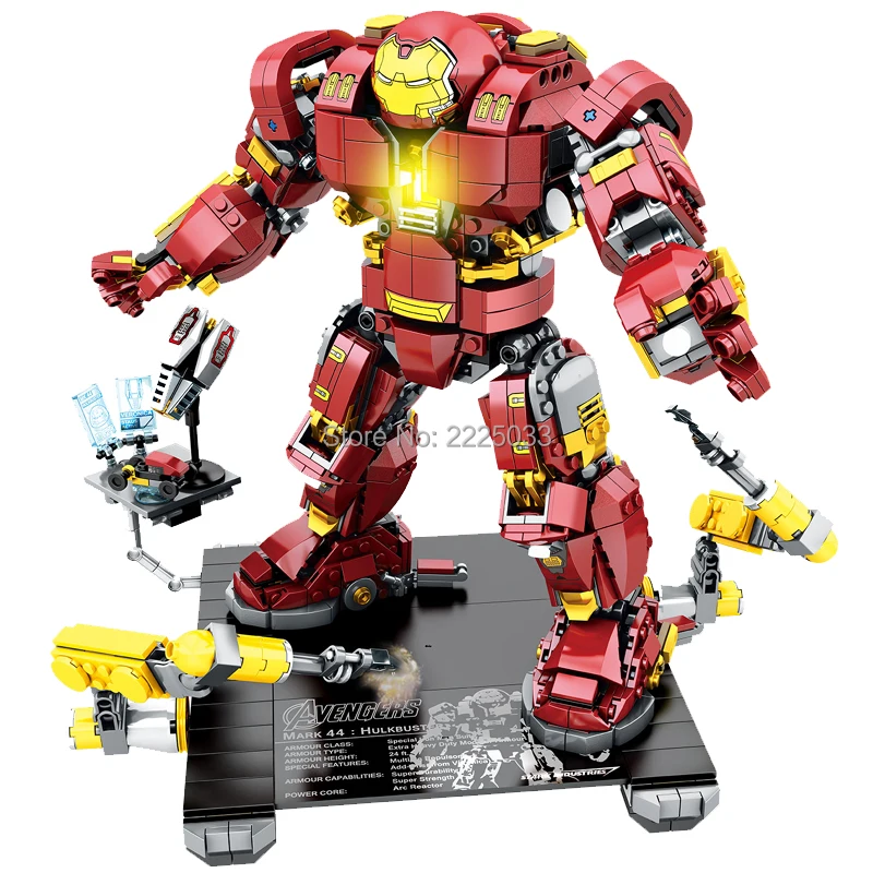 

New 1530pcs Marvel SuperHero Battle the Hulk with Hulkbuster Ultron Edition MK44 Mech compatible legoeinglys Building block toys