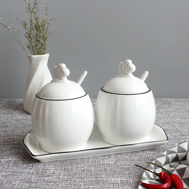 Kitchen Ceramic Jars Storage Bottles Kitchen Containers Seasoning Box Spice Pepper Chili Jars