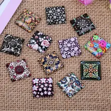 10 мм 15 мм 20 мм 25 мм декоративный узор квадратный ручной работы фото стеклянные кабошоны и стеклянный купол крышка подвеска Камея Настройки