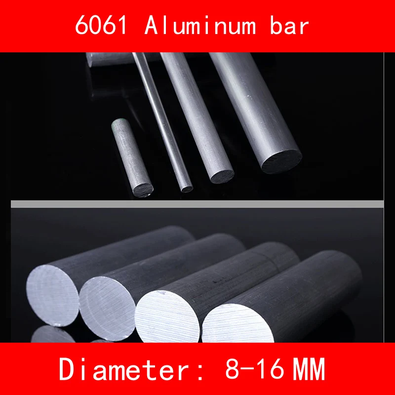 

Diameter 10mm 14mm 18mm length 300mm Aluminum 6061 Round Bar Aluminium Strong Hardness Rod for Industry or DIY