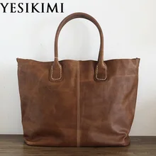 Новинка, ручная работа, повседневная сумка, винтажная женская большая сумка, натуральная кожа, композитная сумка, натуральная коровья кожа, со вставкой, сумка