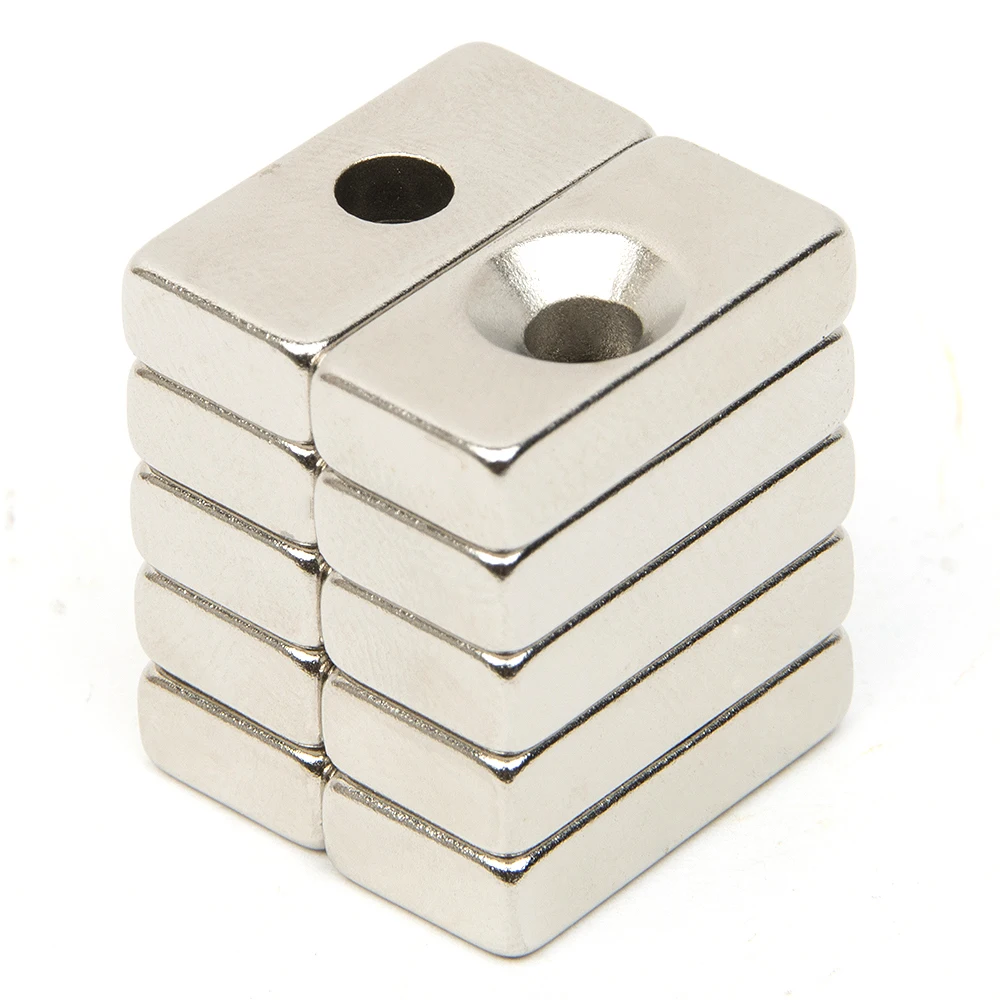 

10pcs Hole Block N52 Rectangular Magnet Rare Earth Neodymium Permanent Magnet Very Powerful Acoustic Field Speaker