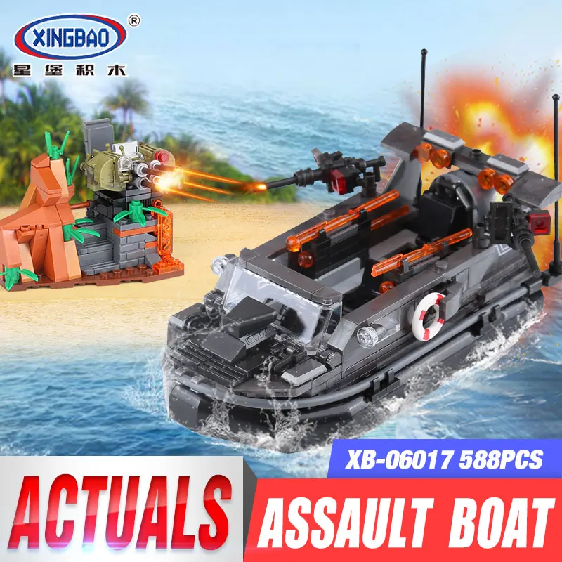 

XingBao 06017 Genuine Military Series Self-Locking The Assault Boat Set compatible Legoed Building Blocks Bricks Educational Toy