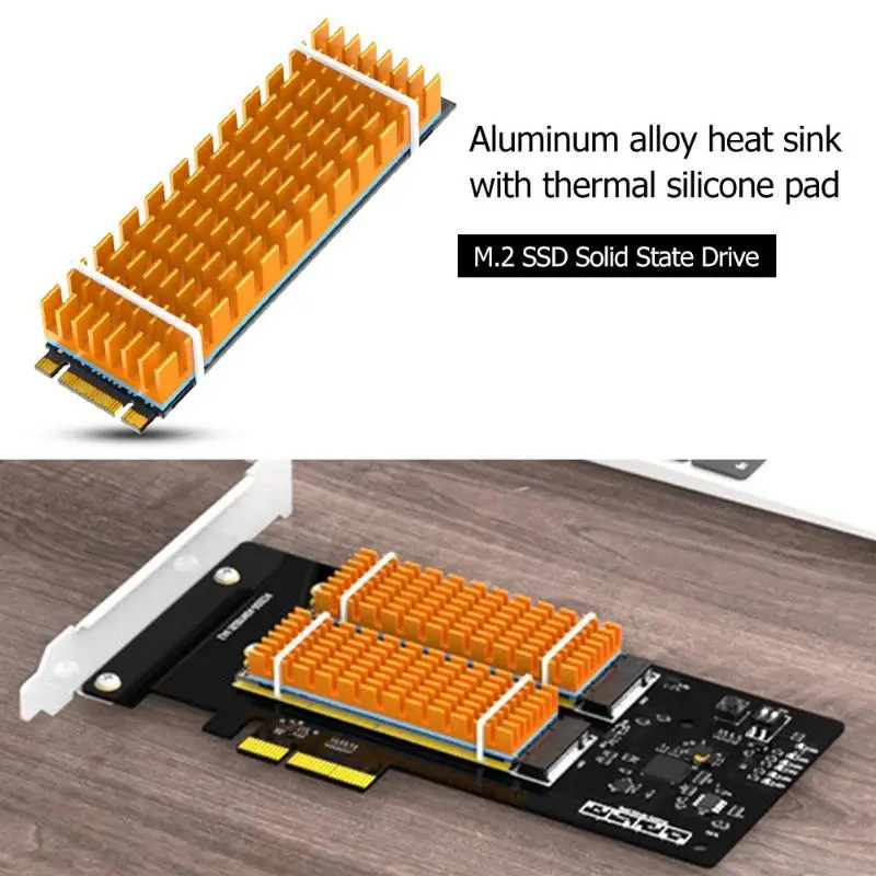 

Heatsink M.2 PCIE SSD Heatsink Cooler Passive Cooling Aluminum Heat Sink Thermal Conductive Adhesive Pad Radiator Dissipation