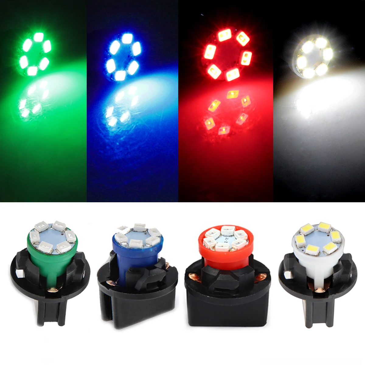 

Qook 6 Sets Car Auto 12V 0.2W T10 6 LEDs 1210SMD Instrument Panel Dash Light Bulb Holder instrument panel light