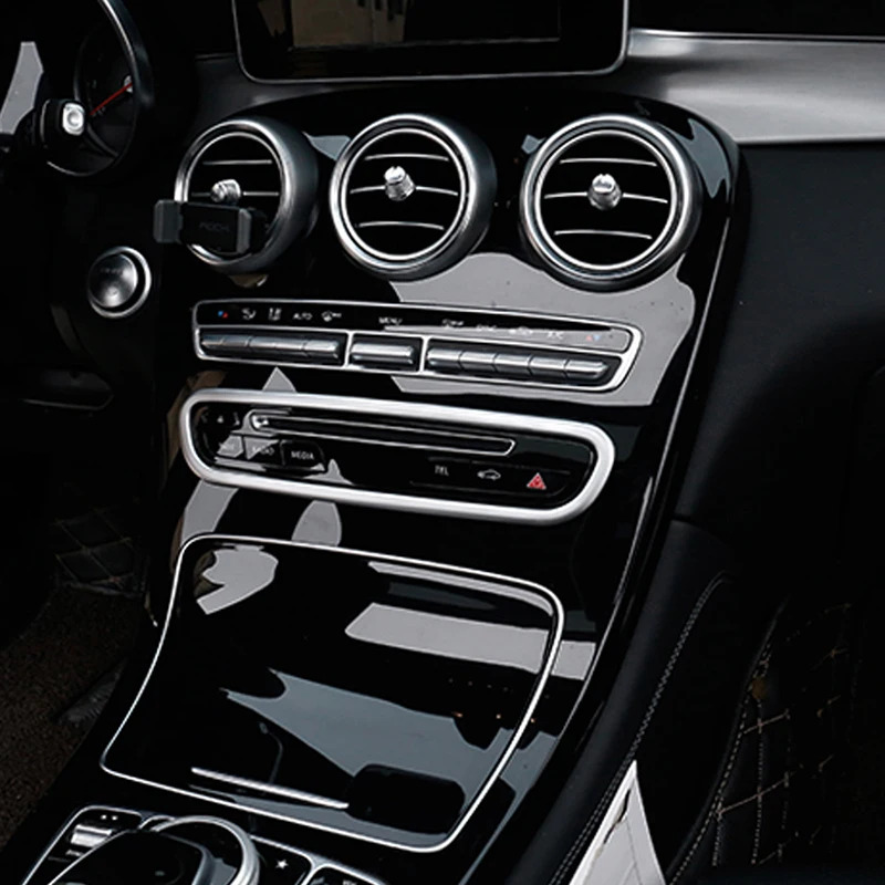 Для Mercedes Benz GLC, автомобильный стиль, CD проигрыватель, кнопка, рамка для переключателей, крышка, накладка, наклейка, аксессуары для интерьера