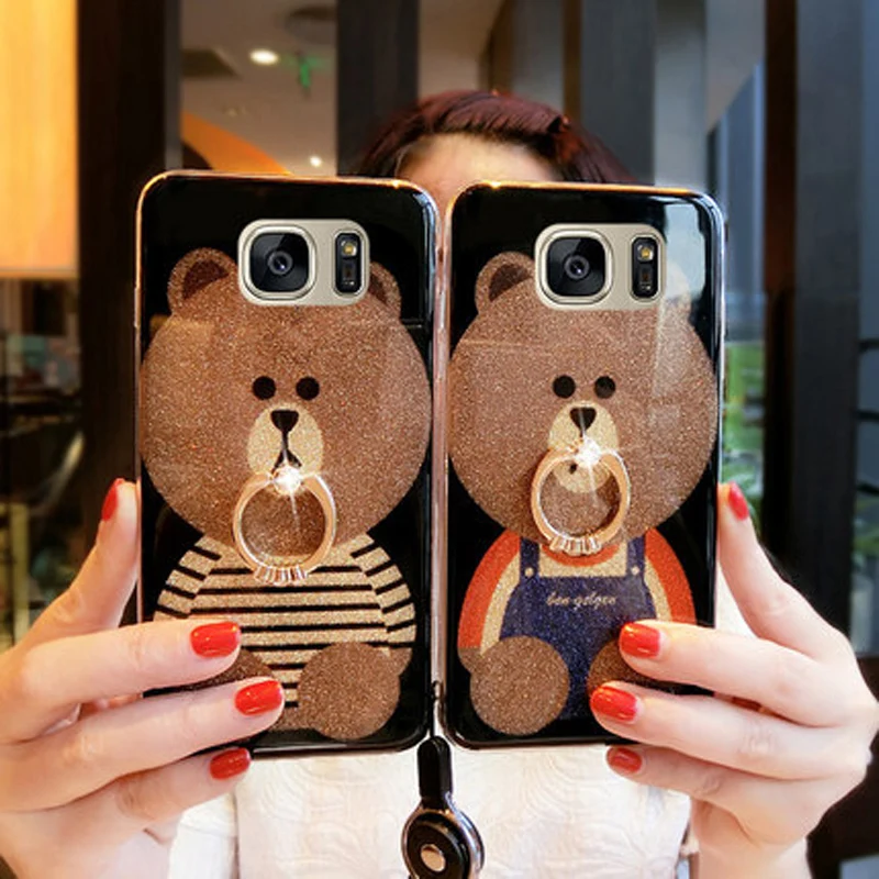 

For Samsung Galaxy S7 Edge Case cover Soft border Cartoon bear phone Cases For Samsung Galaxy S7Edge back cover G9350 shell