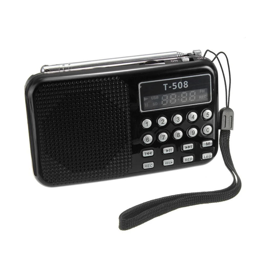 Kebidumei мини портативный светодиодный стерео fm-радио динамик USB TF карта MP3 музыкальный плеер 50 мм Внутренний Магнитный T508