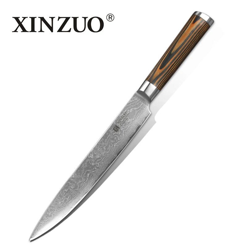 XINZUO " Кливер нож ручной работы 67 слоев японский дамасский кухонные ножи профессиональный нож для нарезки сашими Pakkawood ручка